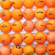50個 カラーボール オレンジ Cランク 練習用 ロストボール メーカー混合 ゴルフボール 送料無料 snt_画像2