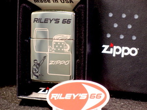 新品 ZIPPO EXCLSIVE★RILEY'S 66 オリジナル セールスマンモデル★2022年 /High Polish Green/オリジナルステッカー/コレクタブル