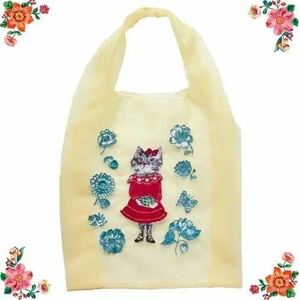 【ナタリー・レテ】オーガンジー・バッグ グレイ・キャット サバトラ猫のチュールバッグ 猫雑貨 フランス