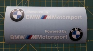 送料無料i Powered by BMW Motorsport ロゴ White 300mm 2枚セット カッティング ステッカー 海外