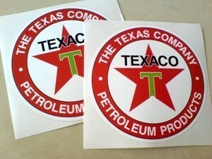 海外 送料無料 テキサコ TEXACO THE TEXAS COMPANY 95mm 2枚セット ステッカー シール