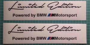 送料無料i BMW リミテッドエディション M Motorsport Black 250mm 2枚セット カッティング ステッカー 海外