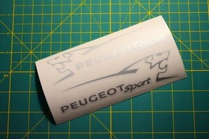 送料無料i プジョースポール Peugeot sport サイドミラー Silver 135mm 2枚セット カッティング ステッカー 海外