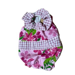 犬服 花柄ワンピバルーン型 ハンドメイド