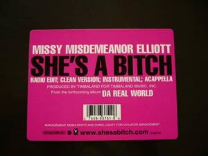 輸入LP:Missy Misdemeanor Elliott/She's A Bitch 新品未開封