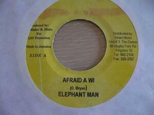 7”:Elephant Man/Afraid A Wi 新品未使用