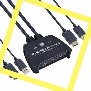 VCOM 2 ポート USB HDMI ケーブル スイッチ