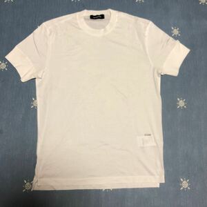 1円スタートディースクエアード DSQUARED2 Tシャツ Mサイズ　Icon アイコン ロゴプリント半袖Tシャツ　ホワイト　白