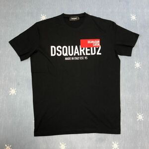 ⑦1円スタートディースクエアード DSQUARED2 Tシャツ Lサイズ　Icon アイコン ロゴプリント半袖Tシャツ ブラック 黒