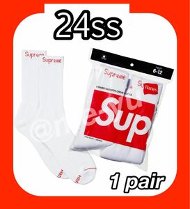 Supreme/Hanes Crew Socks ヘインズ　ソックス　白1足