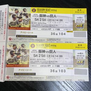 阪神タイガース　甲子園一塁側アイビーチケット2枚
