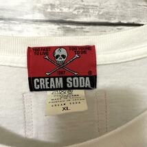 CREAM SODA ロゴTシャツ 両面プリント スカル ドクロ 髑髏 白 XL_画像3