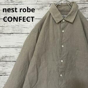 nest robe CONFECT ハイカウントリネンレギュラーカラーシャツ