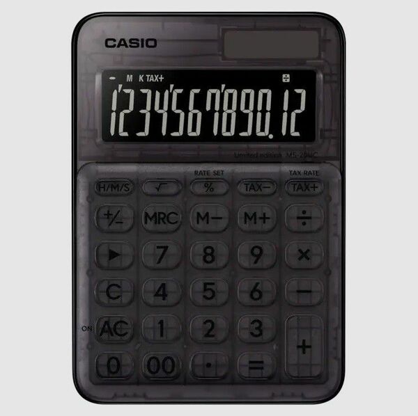 電卓　コンセプト　デザイン　CASIO　カシオ　限定生産　クリアブラック　MS-20UC-L-CBK　個性的　プレゼント　ギフト