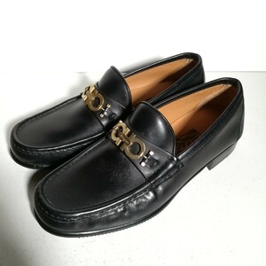 c0222 【新品同様・試着程度】 ★サルヴァトーレフェラガモ Salvatore Ferragamo★ ガンチーニ ビットローファー 6EE 黒 革靴 シューズ