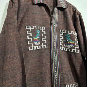 70~80's vintage GUATEMALA EMBROIDERY SHIRTヴィンテージ グアテマラシャツ 刺繍シャツ 古着 刺繍 エスニック ヒッピーの画像3