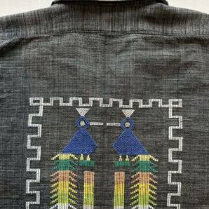 70~80's vintage GUATEMALA EMBROIDERY SHIRTヴィンテージ グアテマラシャツ 刺繍シャツ 古着 刺繍 エスニック ヒッピー ブラックの画像5