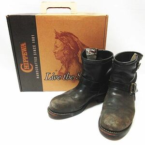 CHIPPEWA チペワ 27872 ショート エンジニアブーツ ワークブーツ 8 1/2E 8.5E ブラック 黒 箱付き メンズ 