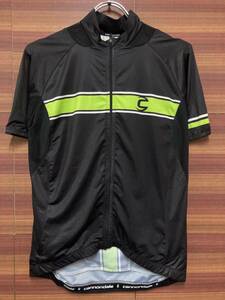 HU958 Cannondale cannondale short sleeves cycle jersey black yellow green * size unknown, print deterioration 