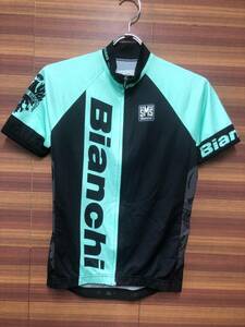 HV917 サンティーニ Santini 半袖サイクルジャージ 黒緑 S ビアンキ Bianchi