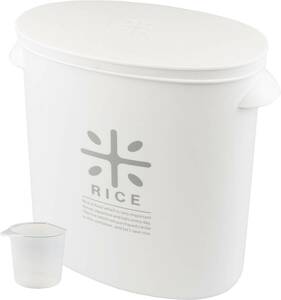 パール金属 日本製 米びつ 5kg ホワイト 計量カップ付 お米 袋のまま ストック RICE HB-3433