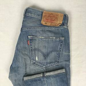 Levi's リーバイス 501 08501-01 08年 レギュラー ストレート デニム パンツ ジーンズ W32 L32 ボタンフライ ダメージ加工 リメイク加工