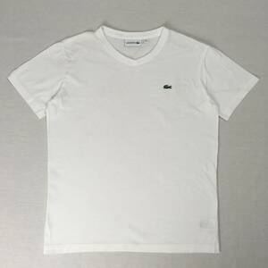 LACOSTE ラコステ TH165EL 日本製 Tシャツ サイズ2 ホワイト Vネック 半袖