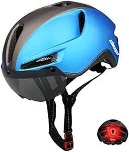 Shinmax 自転車 ヘルメット 大人用 ロードバイク ヘルメット 超軽量 USB充電式 LED ライト CPSC/CE認証済み