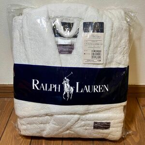 ラルフローレン バスローブ ロゴ刺繍 白 ホワイト L 綿100% 新品 未使用 Polo Ralph Lauren 