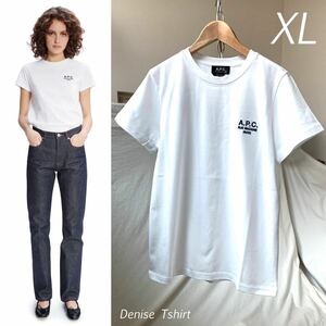 XL new goods A.P.C. A.P.C. standard embroidery Logo Denise T-shirt .1.54 ten thousand white white lady's APC thick 2023SS short sleeves Mini Logo free shipping 