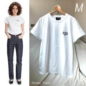 M new goods A.P.C. A.P.C. standard embroidery Logo Denise T-shirt .1.54 ten thousand white white lady's APC thick 2023SS short sleeves Mini Logo 