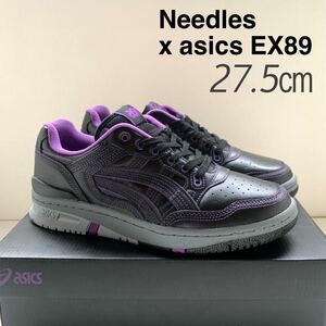 新品 NEEDLES ニードルス ASICS アシックス コラボ EX89 スニーカー 27.5㎝ メンズ 黒 ブラック パピヨン刺繍 トラックパンツ 送料無料