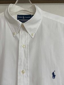 ポロラルフローレン POLO RALPH LAUREN スモールポニー　紺単色刺繍　長袖ボタンダウンシャツ　161/2 34/35 YARMOUTH