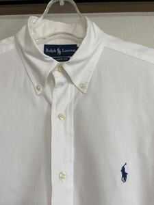 ポロラルフローレン POLO RALPH LAUREN スモールポニー　紺単色刺繍　長袖ボタンダウンシャツ　151/2 32/33クラシックフィット