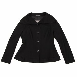 ヨウジヤマモト ファムYohji Yamamoto FEMME 裾折り返しビッグカラージャケット 黒2