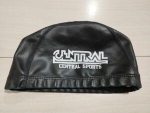 セントラルスポーツ　水泳帽　黒　L　帽子　ブラック　スイムキャップ スイミングキャップ