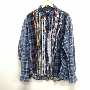 [Rebuild by Needles] rebuild bai Needles * long sleeve shirt repeated construction do King check shirt check pattern cotton DI268 05