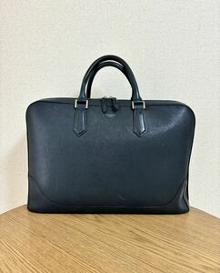 中古 ペッレモルビダ PELLE MORBIDA ビジネスバッグ ブリーフケース ネイビー 牛革 本革 レザー 