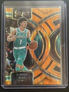 LaMelo Ball Panini Select Premier Orange Wave Prizm NBA card 2023/24