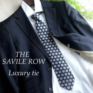 美品 SAVILEROW セヴィルロウ 高級 ネクタイ 小紋柄 ネイビー 日本製