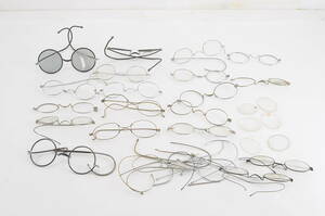 [MAC35]メーカー不明 丸眼鏡 丸メガネ大量まとめセット サングラス 戦前 戦後 昭和レトロ 古い眼鏡 トンボ アンティーク メガネ 眼鏡 