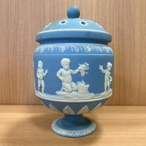 【ART-3082a】 1円～ Wedgwood ウェッジウッド Jasper ジャスパー フラワーベース 西洋陶器 飾り壺 小物入れ アンティーク 現状保管品の画像2