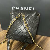 ★美品 シールあり★CHANEL シャネル バッグ リュック マトラッセ ダブルココ ラムスキン チェーンバッグ ココマーク_画像2