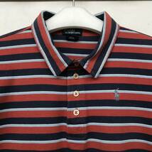 Polo Ralph Lauren ポロ ラルフローレン ボーイズ ボーダー柄 半袖ポロシャツ 良品 size L(16/18) 165cm_画像2