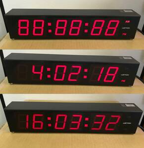 LEITCH DTD-5225-R 放送局用時計 スレーブクロック タイムクロック スタジオ壁掛け時計 デジタル時計