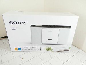 SONY ソニー CDラジオ ZS-E80 FM/AM/ワイドFM対応 語学学習用機能搭載 ホワイト ZS-E80 W 箱 電源 リモコン付　m