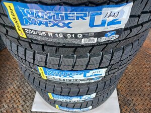 未使用アウトレット品！　ダンロップ　ウインターマックス　ＷＭ０２　２０５／５５Ｒ１６　９１Ｑ　スタッドレスタイヤ　４本セット