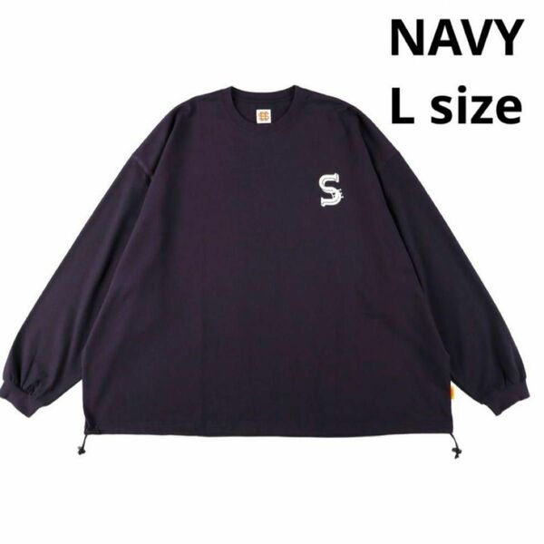 SEE SEE SUPER BIG LS TEE DRAWSTRINGS【NAVY】