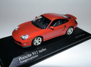 新品【ミニチャンプス】PORSCHE 911 turbo 1999 Orange metallic 1/43 ポルシェ