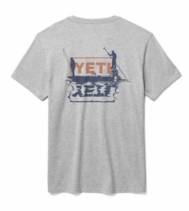 Yeti イエティ Tシャツ 半袖 日本未発売 skiff tee 新品 半袖Tシャツ グレー イェッティ イエティー アウトドア 丸首 ロゴティー M